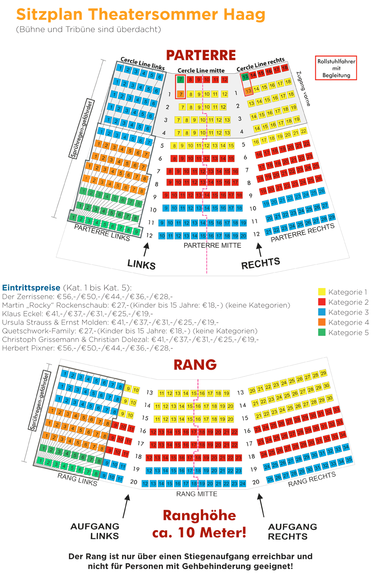 Sitzplan Theatersommer Haag